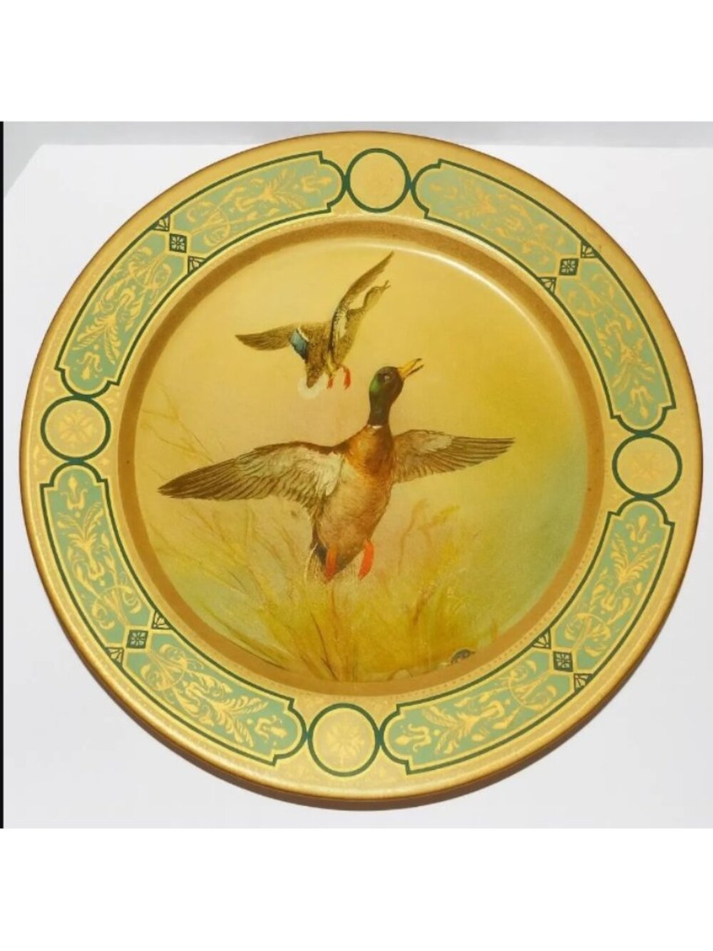 Vintage 1950s Baret Ware England Decorative  Metal Tray With Mallards